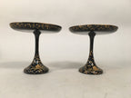 Japanese Hina Doll Offering Stand Pair Vtg Furniture Wooden Lacquered ID343