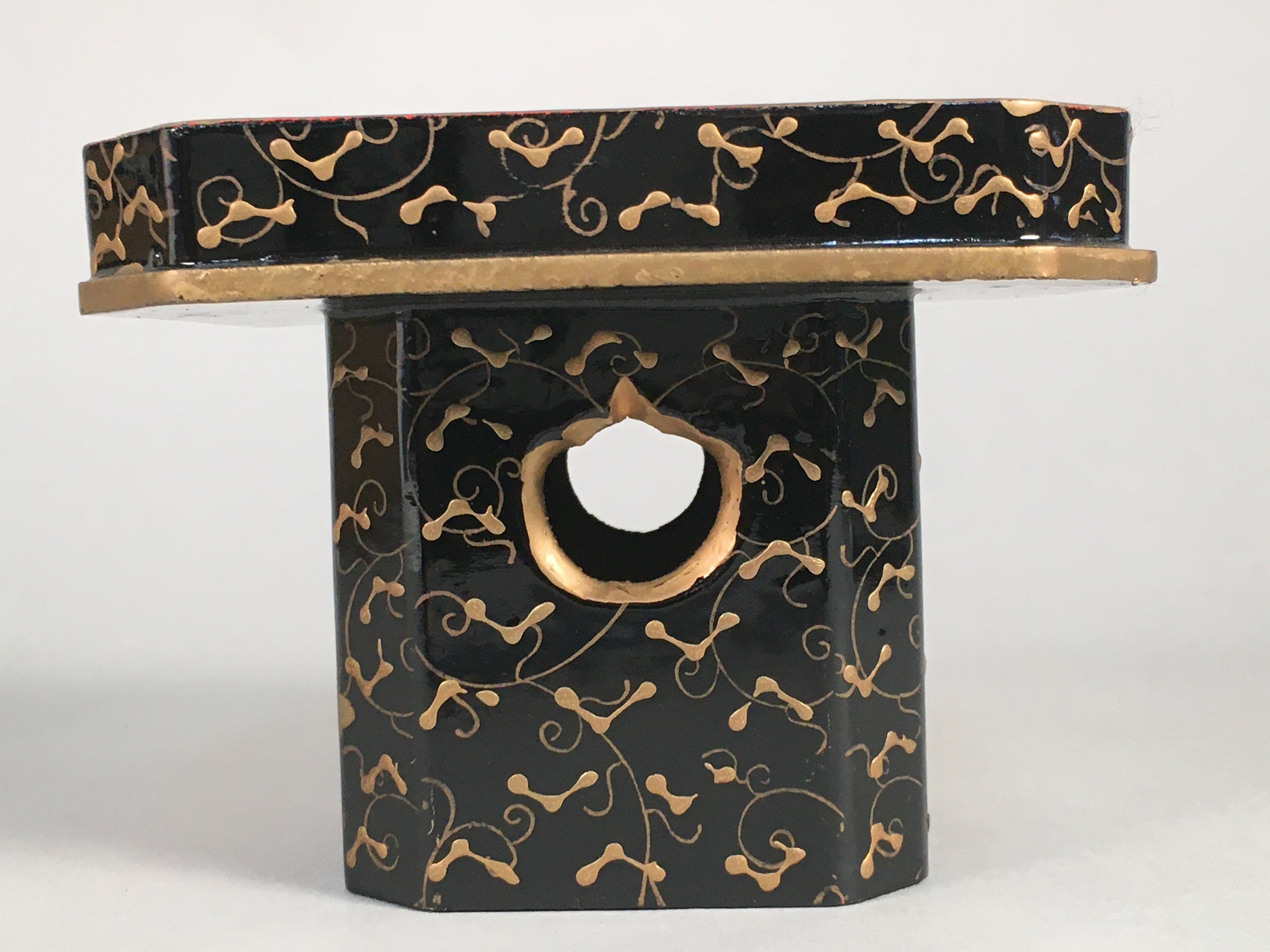 Japanese Hina Doll Offering Stand Vtg Furniture Wooden Lacquered Sanpo ID317