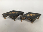 Japanese Hina Doll Rhombus Rice Cake Offering Stand Pair Vtg Furniture Wood ID34