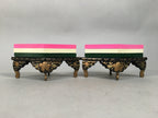 Japanese Hina Doll Rhombus Rice Cake Offering Stand Pair Vtg Furniture Wood ID34