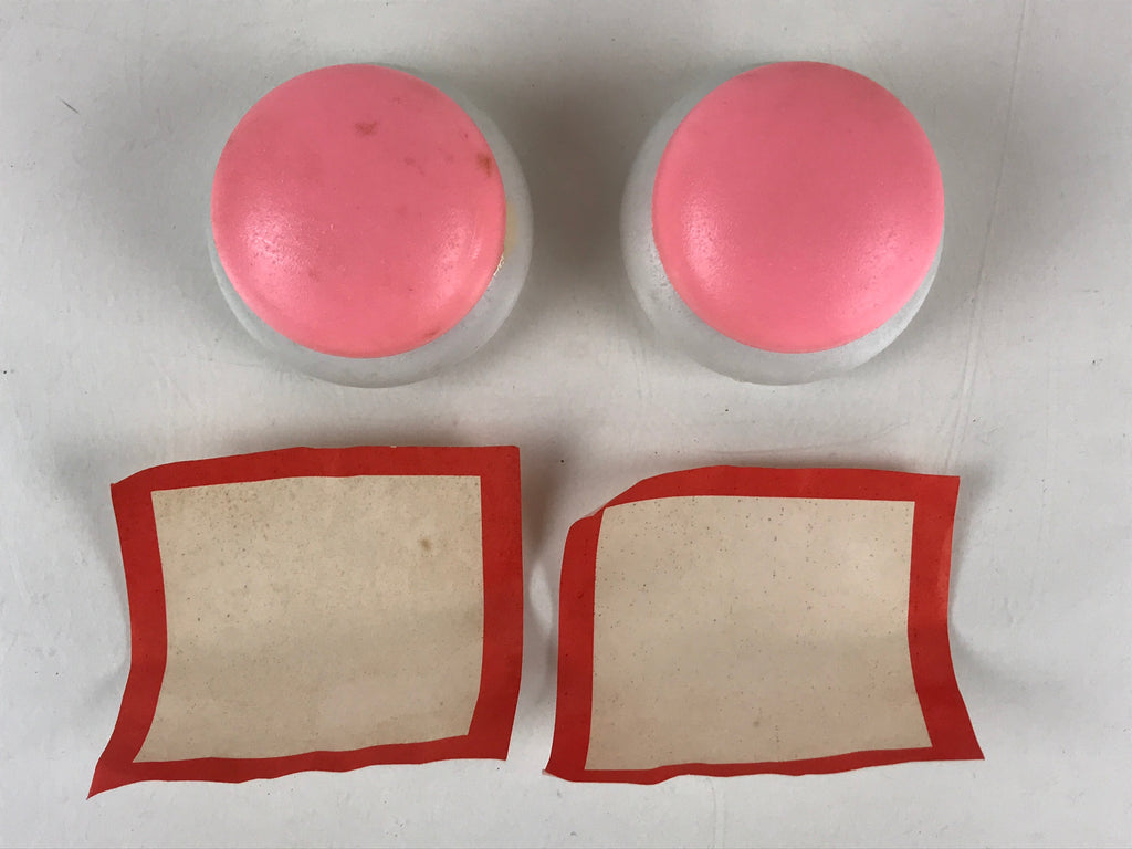 Japanese Hina Doll Round Rice Cake Offering Stand High Cup 2 pc Set Vtg Mochi ID