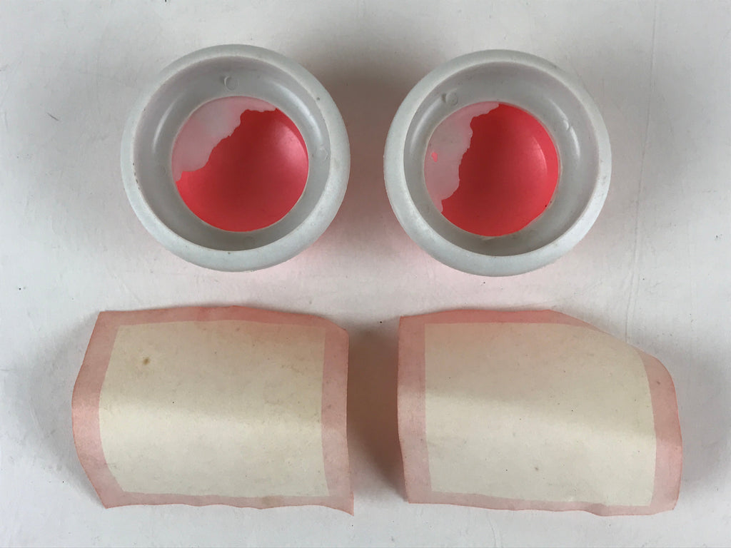 Japanese Hina Doll Round Rice Cake Offering Stand High Cup 2 pc Set Vtg Mochi ID