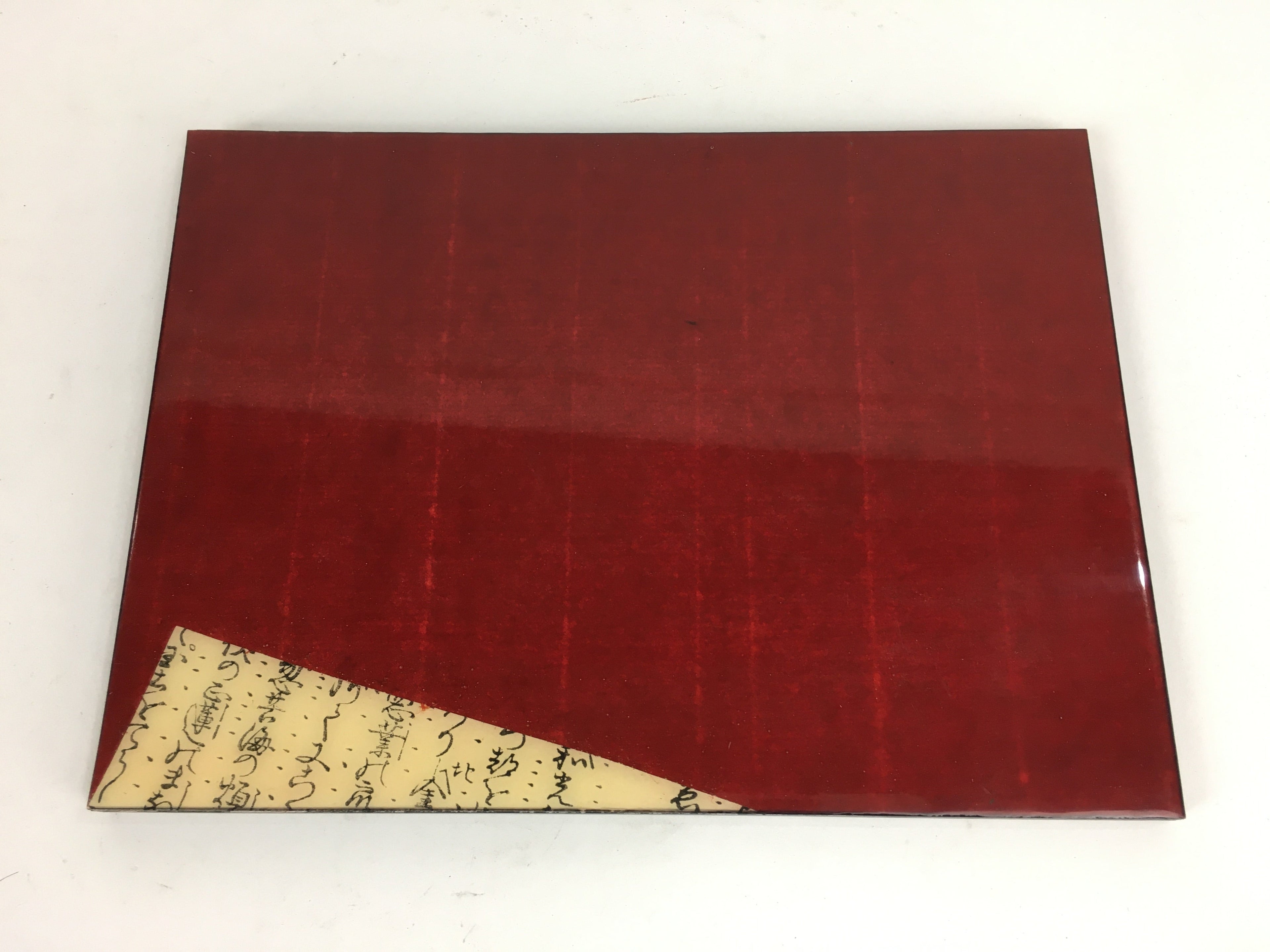 Japanese Hina Doll Stand Flower Stand Display Mat Vtg Wood Red Rectangle ID406