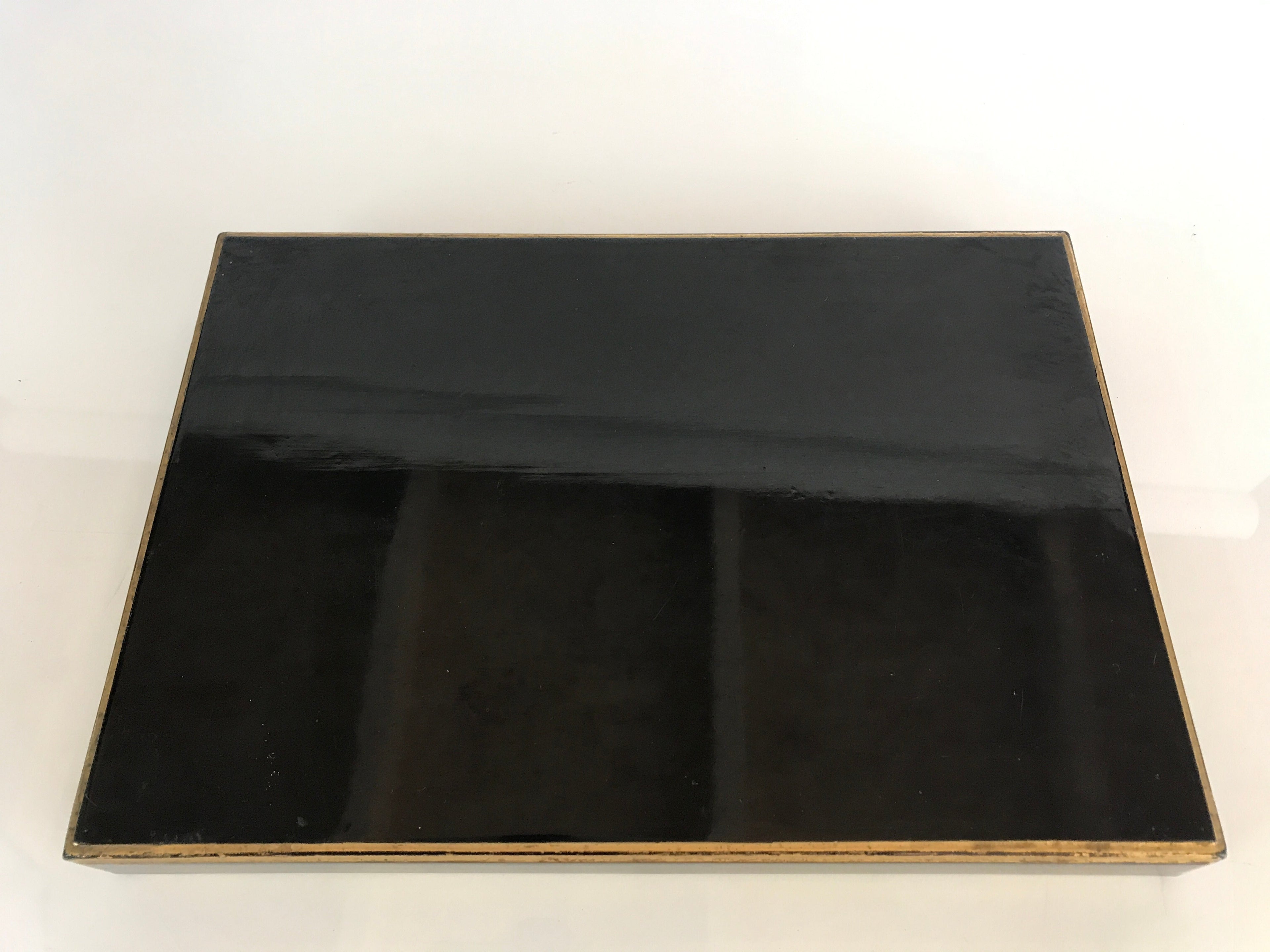 Japanese Hina Doll Stand Furniture Base Throne Vtg Wood Black Gold ID461