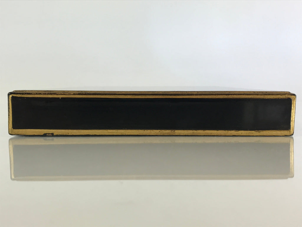 Japanese Hina Doll Stand Furniture Base Throne Vtg Wood Black Gold ID461