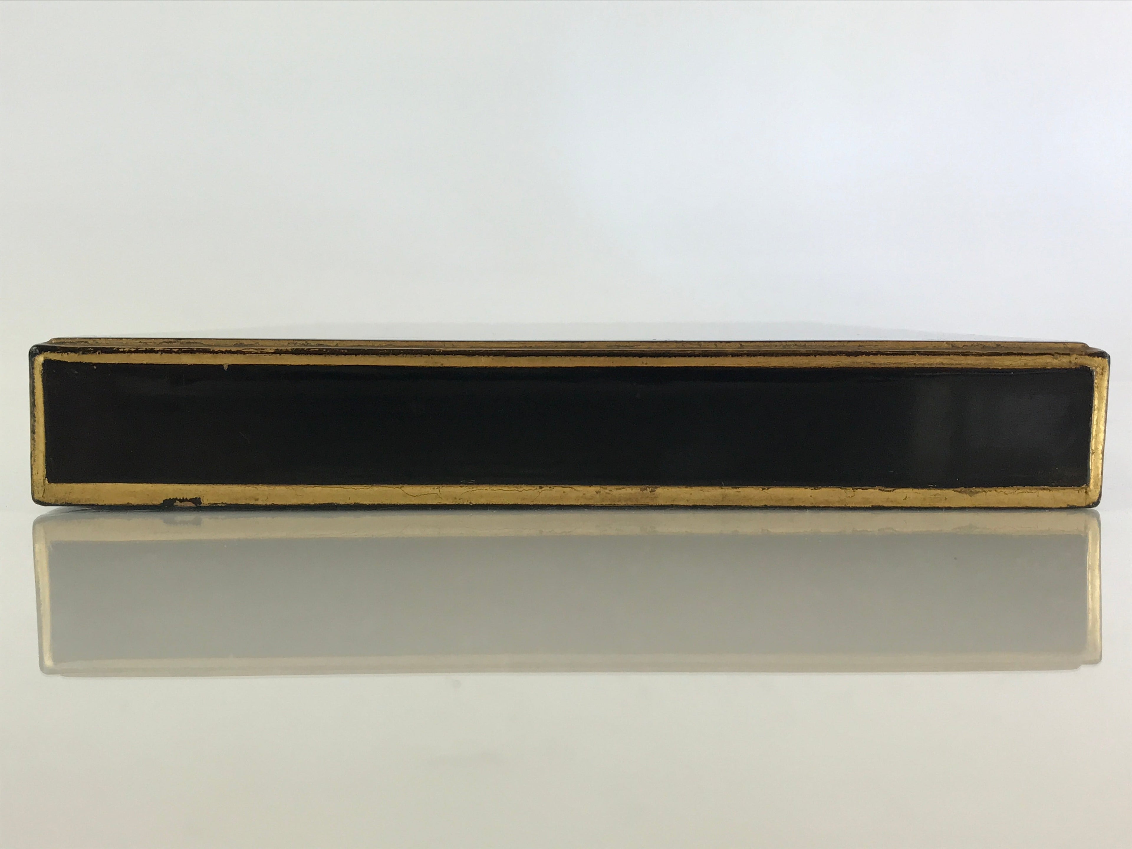 Japanese Hina Doll Stand Furniture Base Throne Vtg Wood Black Gold ID461