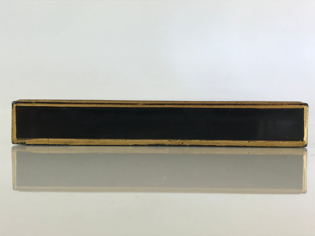 Japanese Hina Doll Stand Furniture Base Throne Vtg Wood Black Gold ID461