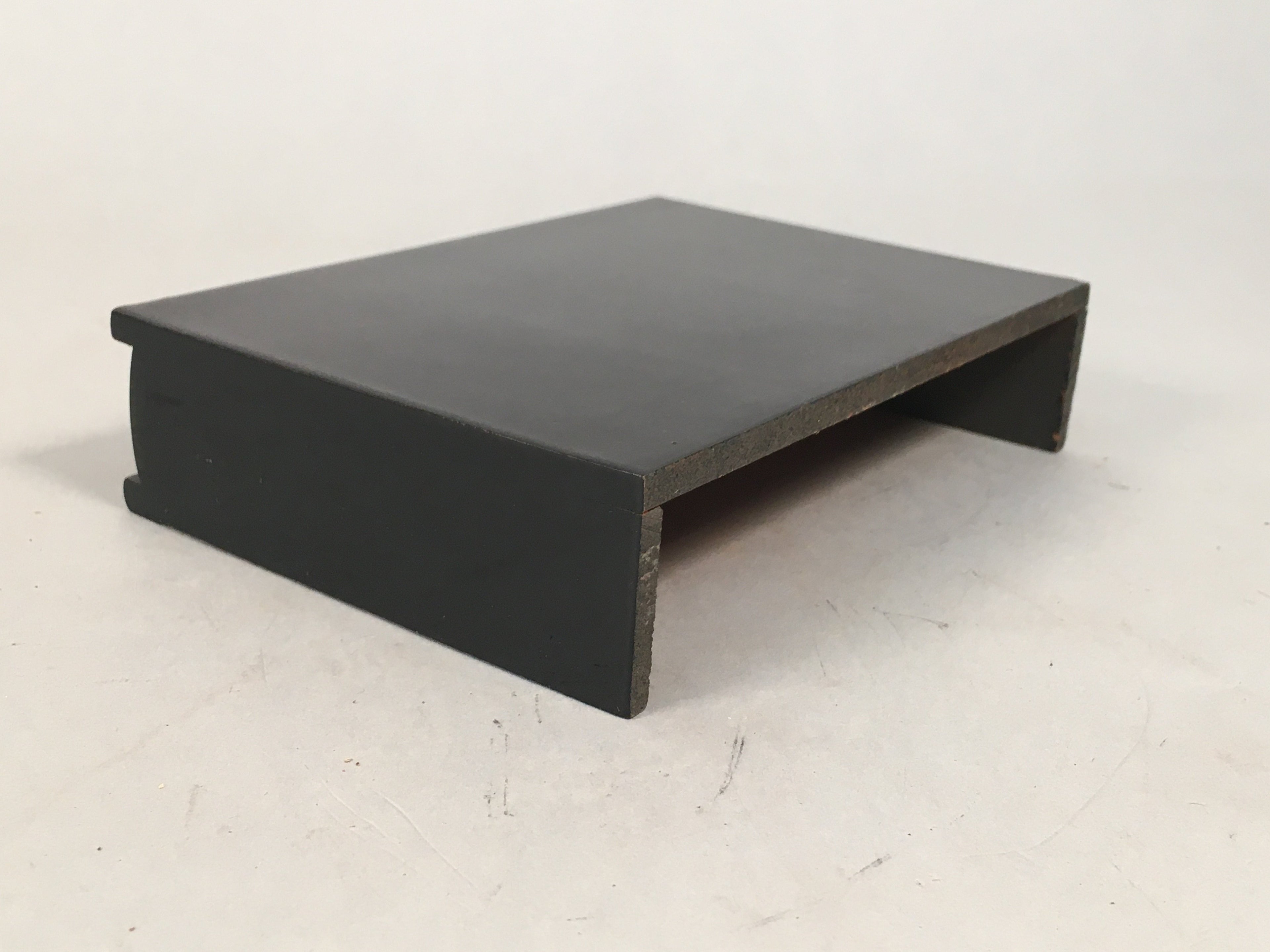 Japanese Hina Doll Stand Furniture Base Throne Vtg Wood Black Rectangle ID344