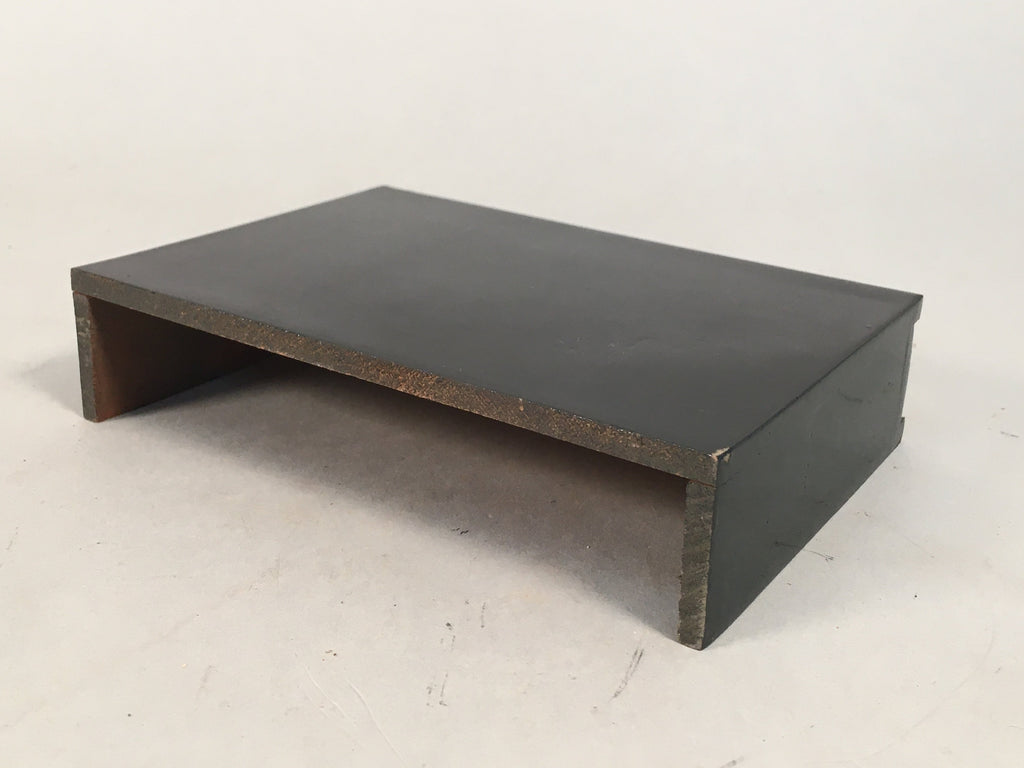 Japanese Hina Doll Stand Furniture Base Throne Vtg Wood Black Rectangle ID344