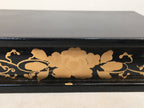 Japanese Hina Doll Stand Furniture Base Throne Vtg Wood Black Rectangle ID344