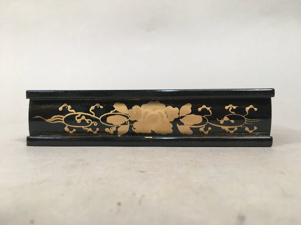 Japanese Hina Doll Stand Furniture Base Throne Vtg Wood Black Rectangle ID344