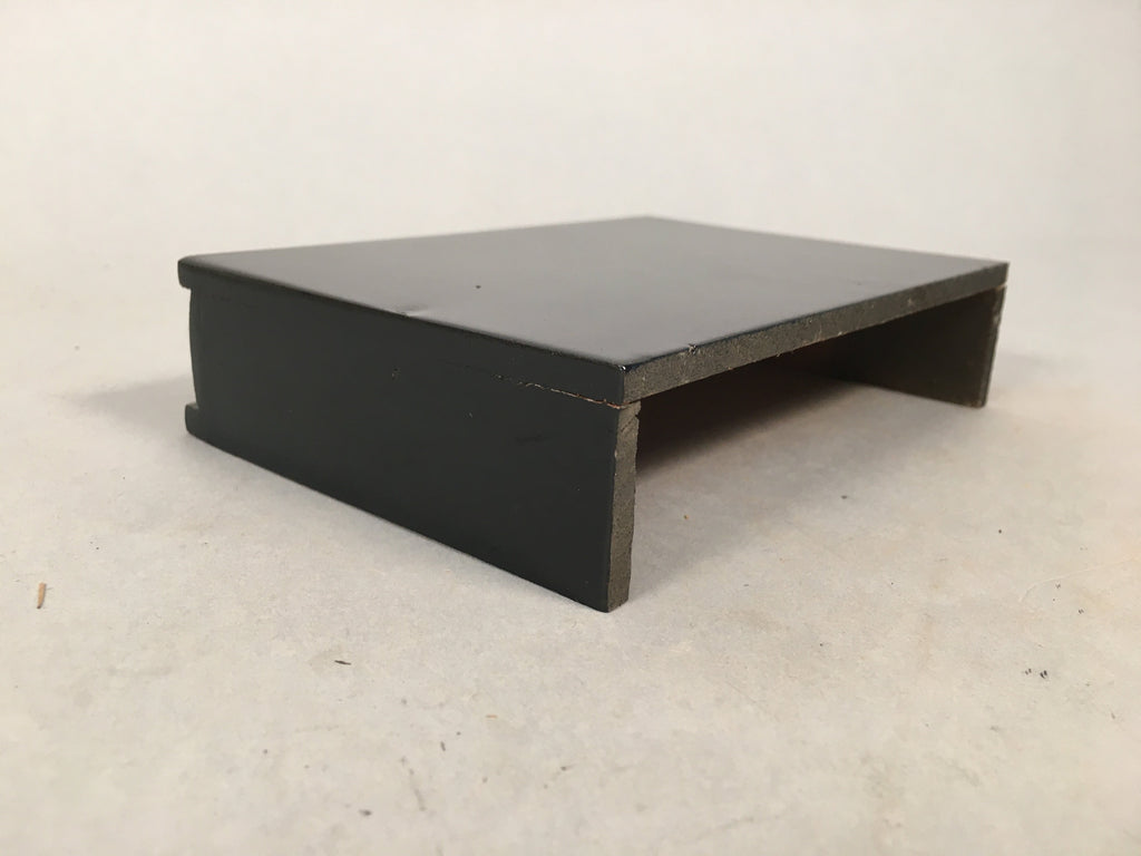 Japanese Hina Doll Stand Furniture Base Throne Vtg Wood Black Rectangle ID346