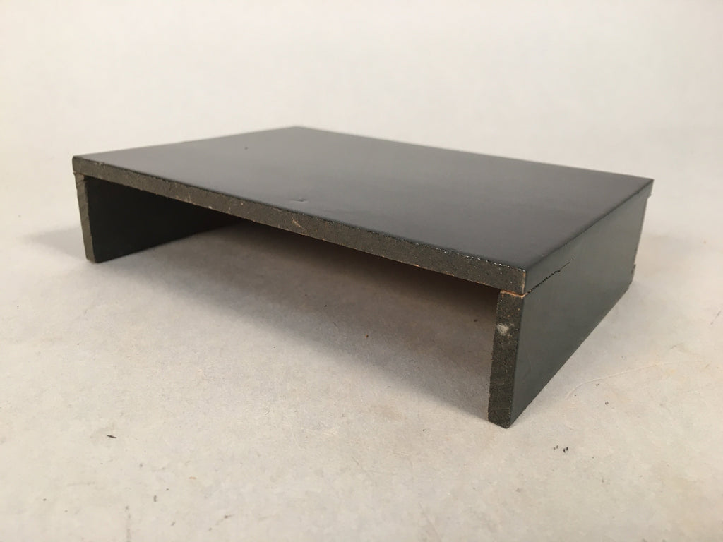 Japanese Hina Doll Stand Furniture Base Throne Vtg Wood Black Rectangle ID346