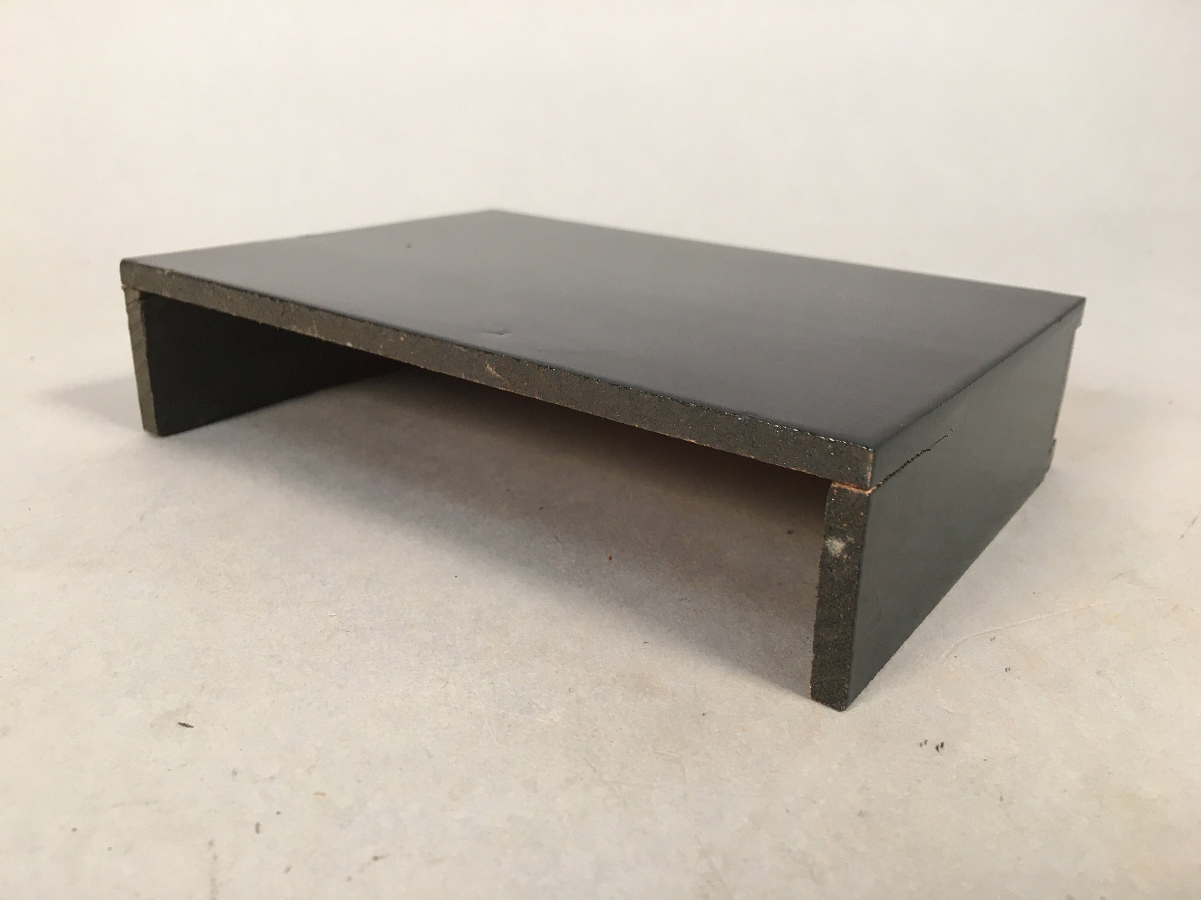 Japanese Hina Doll Stand Furniture Base Throne Vtg Wood Black Rectangle ID346