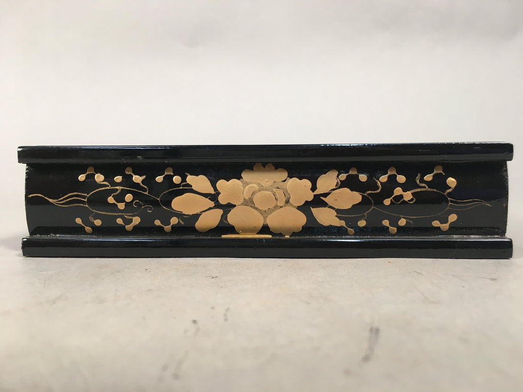 Japanese Hina Doll Stand Furniture Base Throne Vtg Wood Black Rectangle ID346