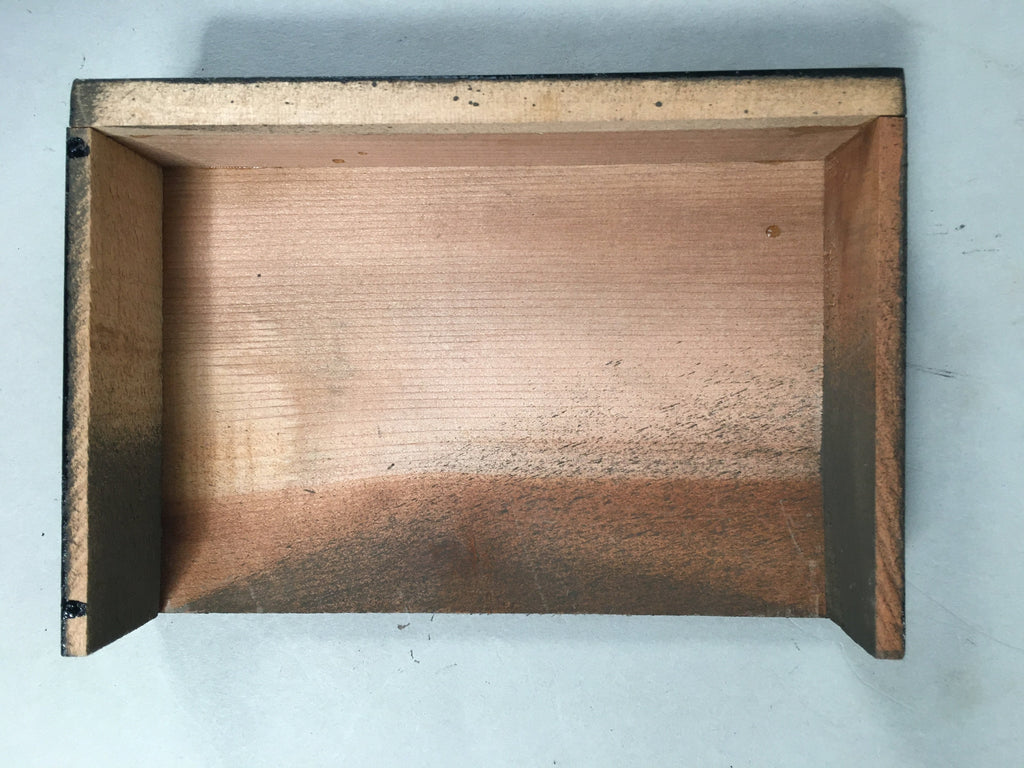 Japanese Hina Doll Stand Furniture Base Throne Vtg Wood Black Rectangle ID346