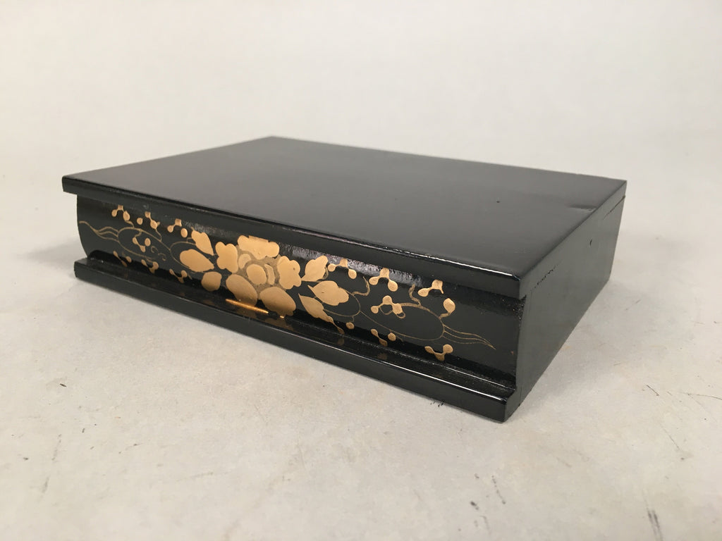 Japanese Hina Doll Stand Furniture Base Throne Vtg Wood Black Rectangle ID346