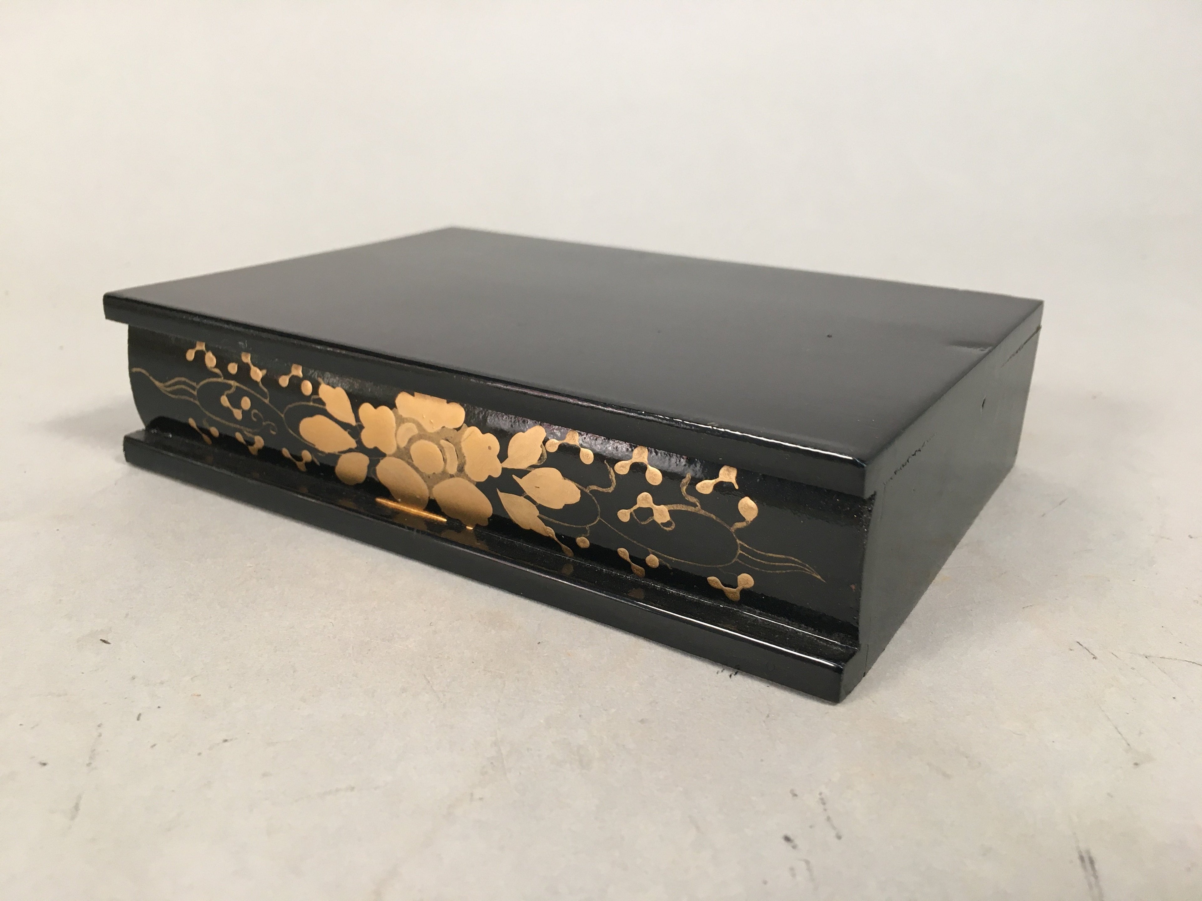 Japanese Hina Doll Stand Furniture Base Throne Vtg Wood Black Rectangle ID346