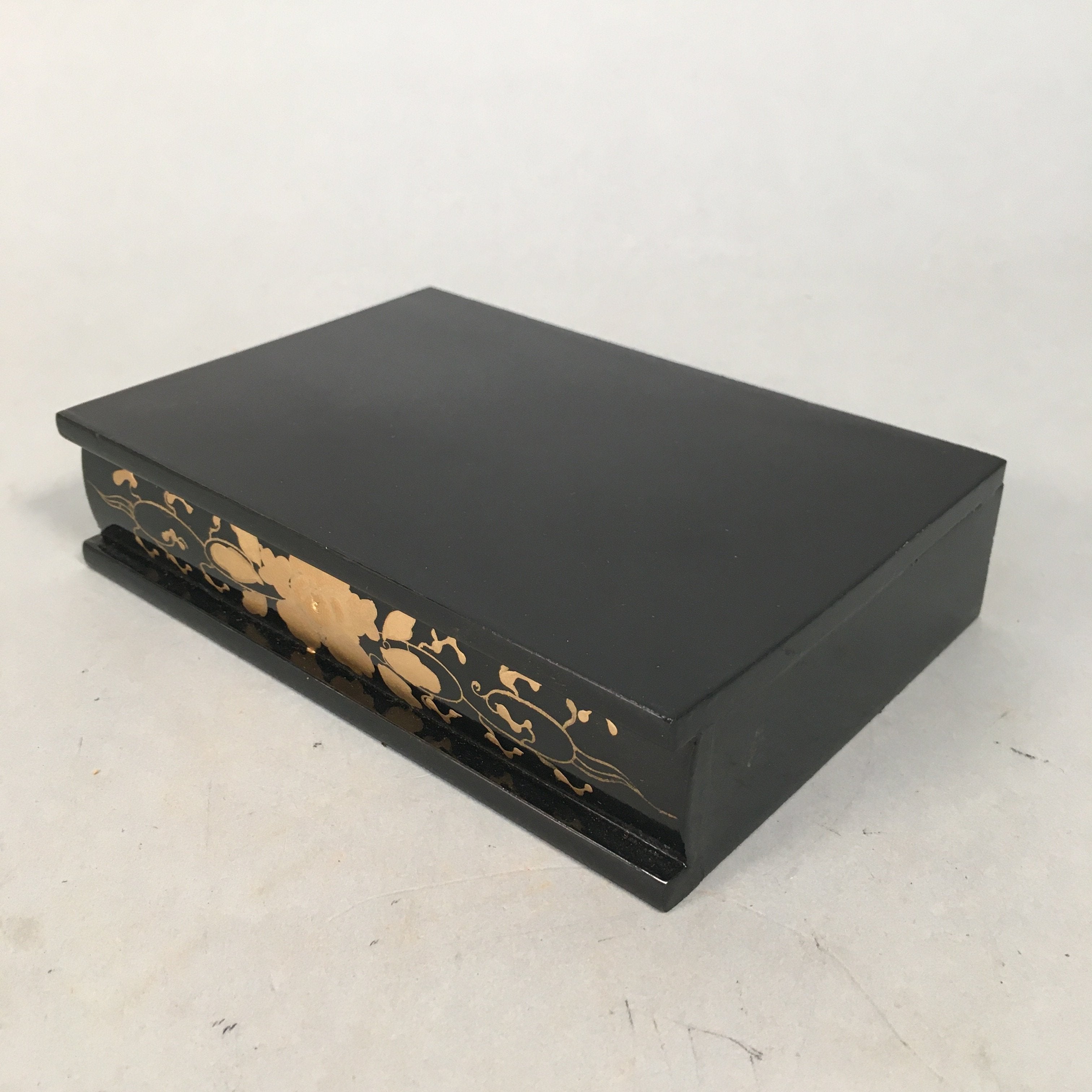Japanese Hina Doll Stand Furniture Base Throne Vtg Wood Black Rectangle ID347
