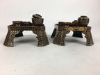 Japanese Hina Doll Tray And Bowls Flower Stand 2Pair Set Vtg Wood Miniature ID40