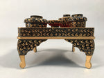 Japanese Hina Doll Tray Bowl Set Vtg Lacquer Gold Makie Wood Miniature ID363