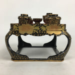 Japanese Hina Doll Tray Bowl Set Vtg Lacquer Gold Makie Wood Miniature ID401