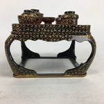 Japanese Hina Doll Tray Bowl Set Vtg Lacquer Gold Makie Wood Miniature ID401