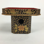Japanese Hina Doll Tray Cups Teapot Vtg Lacquer Gold Makie Wood Miniature ID412