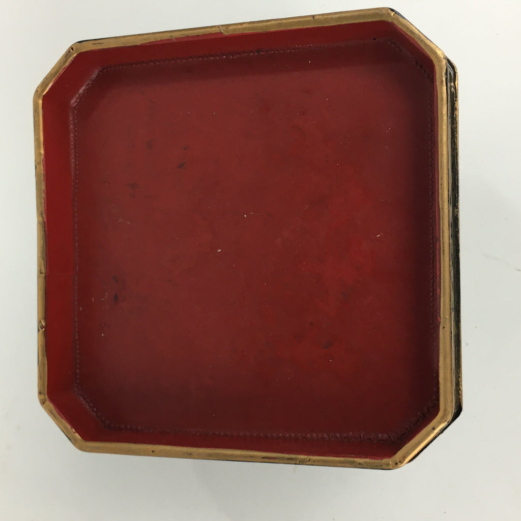 Japanese Hina Doll Tray Cups Teapot Vtg Lacquer Gold Makie Wood Miniature ID412