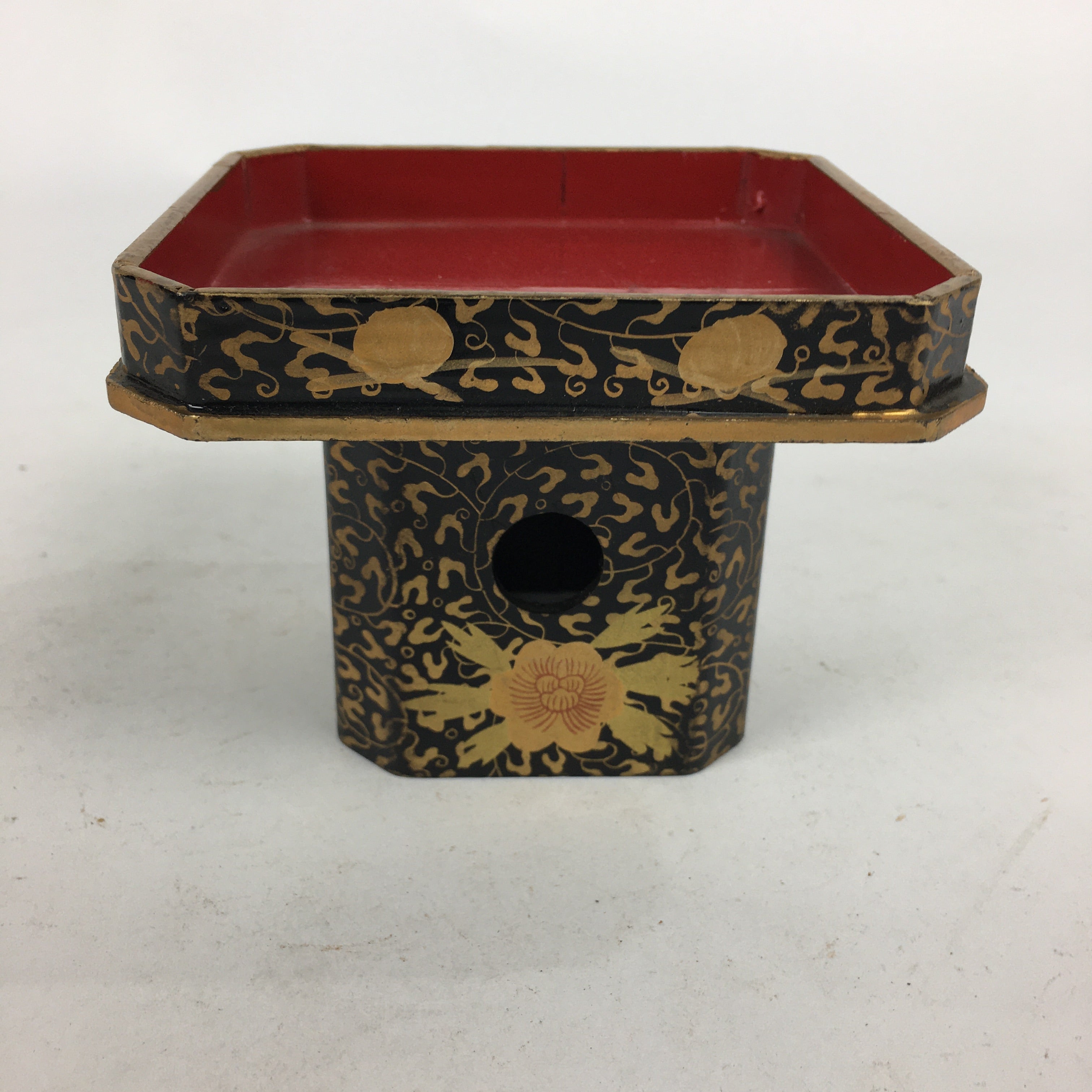 Japanese Hina Doll Tray Vtg Lacquer Gold Makie Wood Miniature Furniture ID402