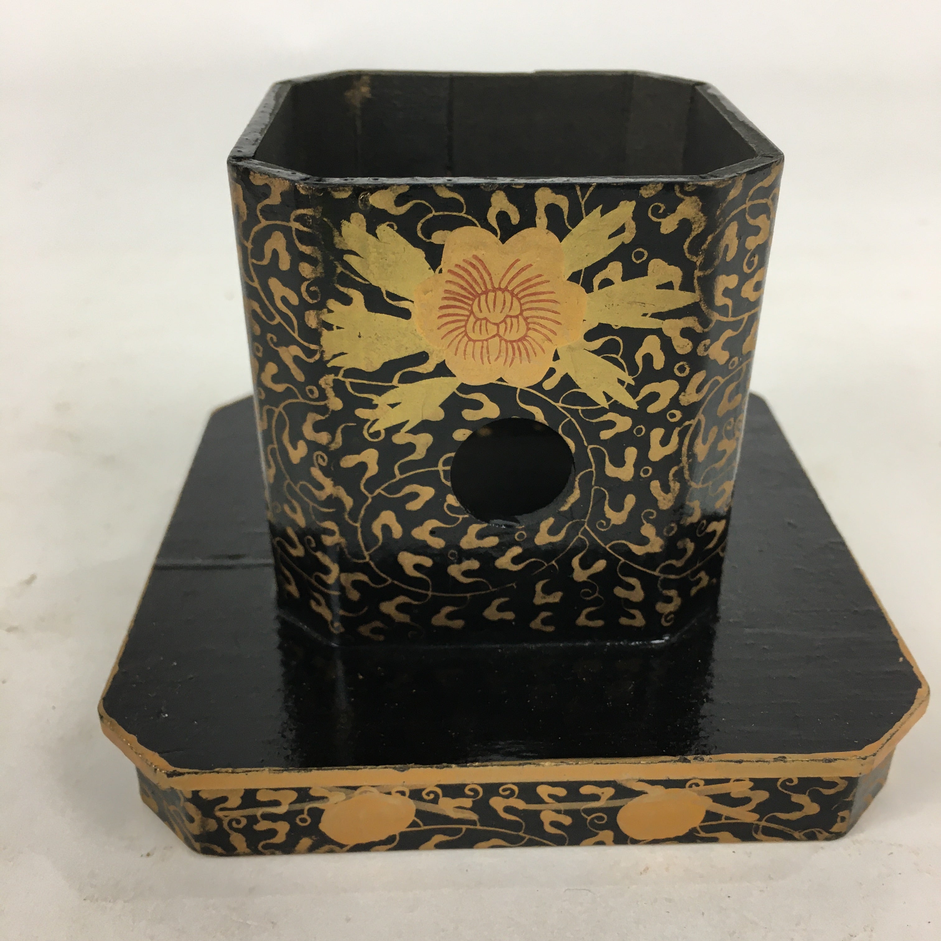 Japanese Hina Doll Tray Vtg Lacquer Gold Makie Wood Miniature Furniture ID402