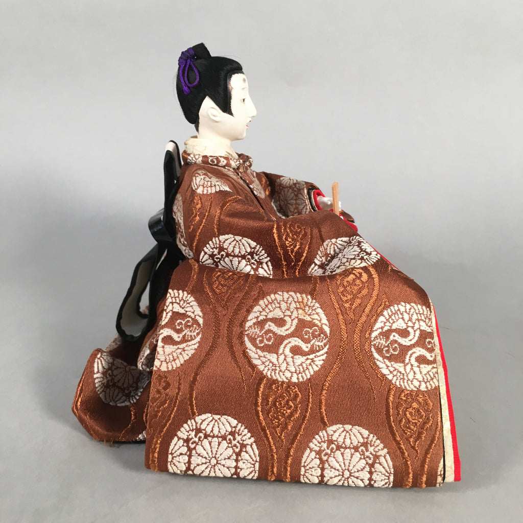 Japanese Hina Doll Vtg Emperor Girls Day Brown Kimono Man Dairi ID297