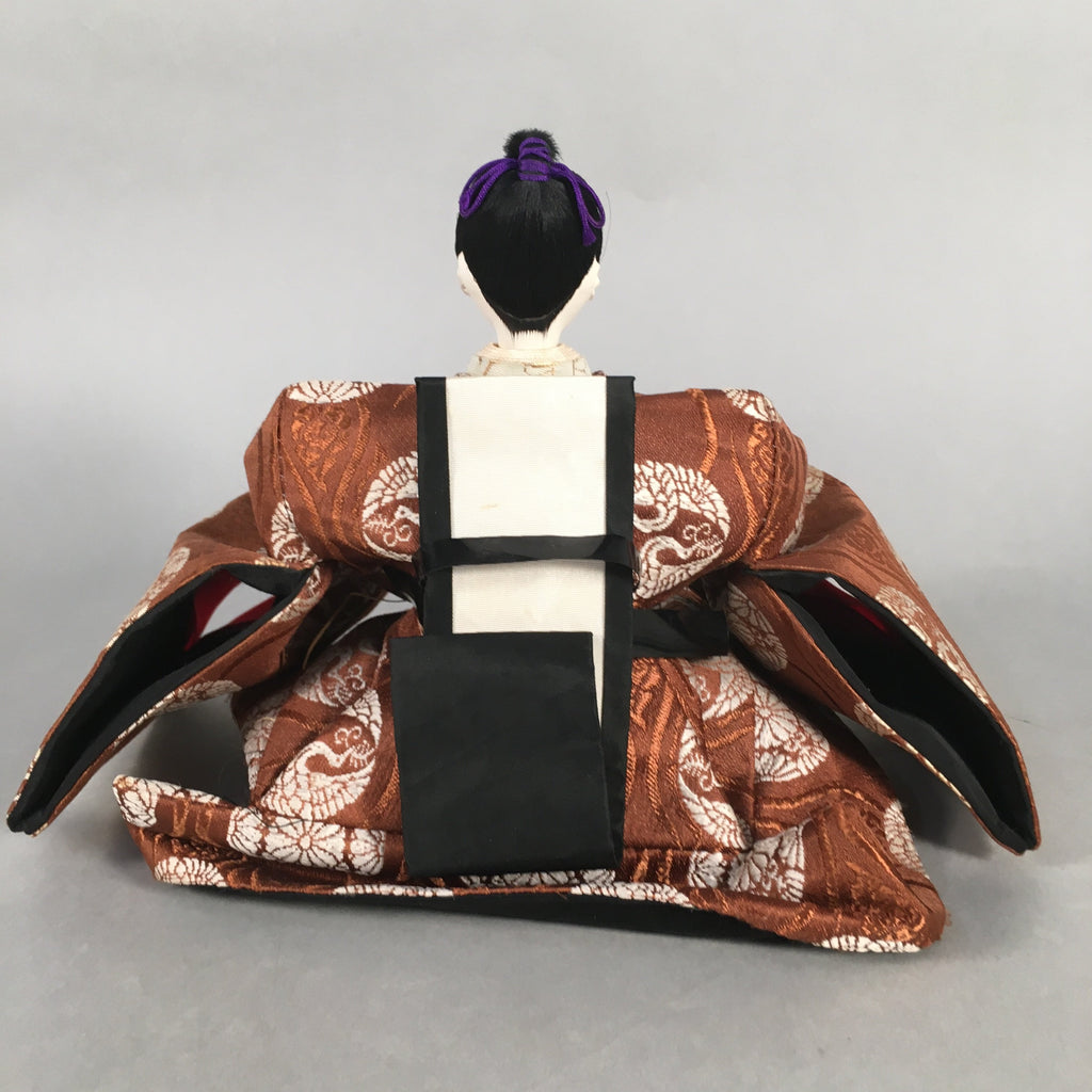 Japanese Hina Doll Vtg Emperor Girls Day Brown Kimono Man Dairi ID297