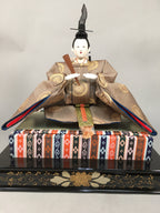 Japanese Hina Doll Vtg Emperor Girls Day Kimono Man Tatami Stand ID280