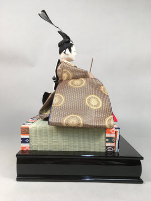 Japanese Hina Doll Vtg Emperor Girls Day Kimono Man Tatami Stand ID280