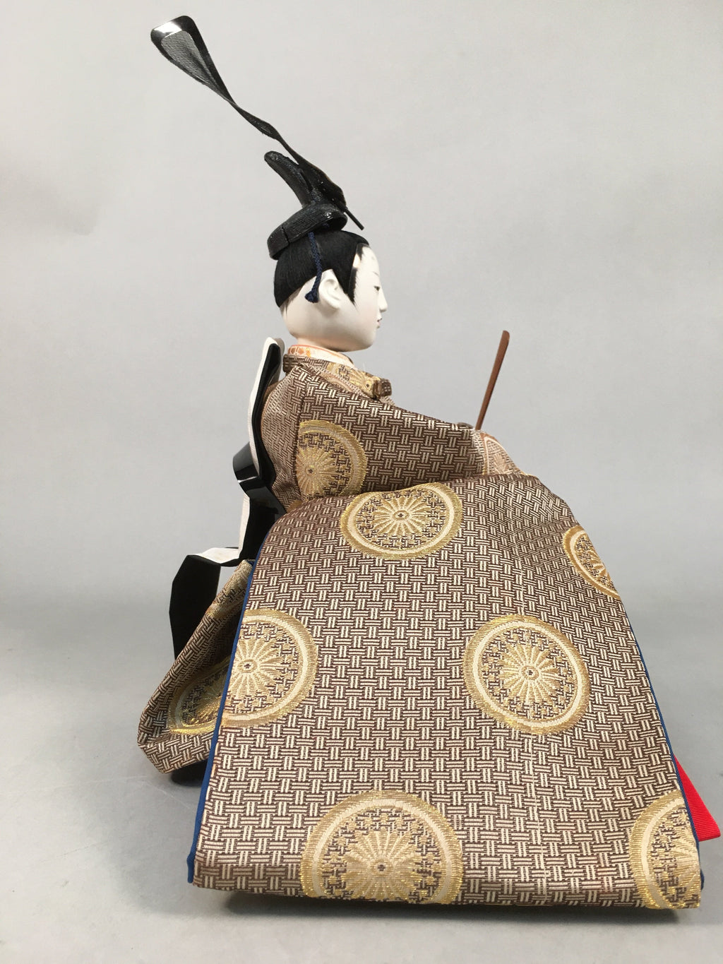 Japanese Hina Doll Vtg Emperor Girls Day Kimono Man Tatami Stand ID280