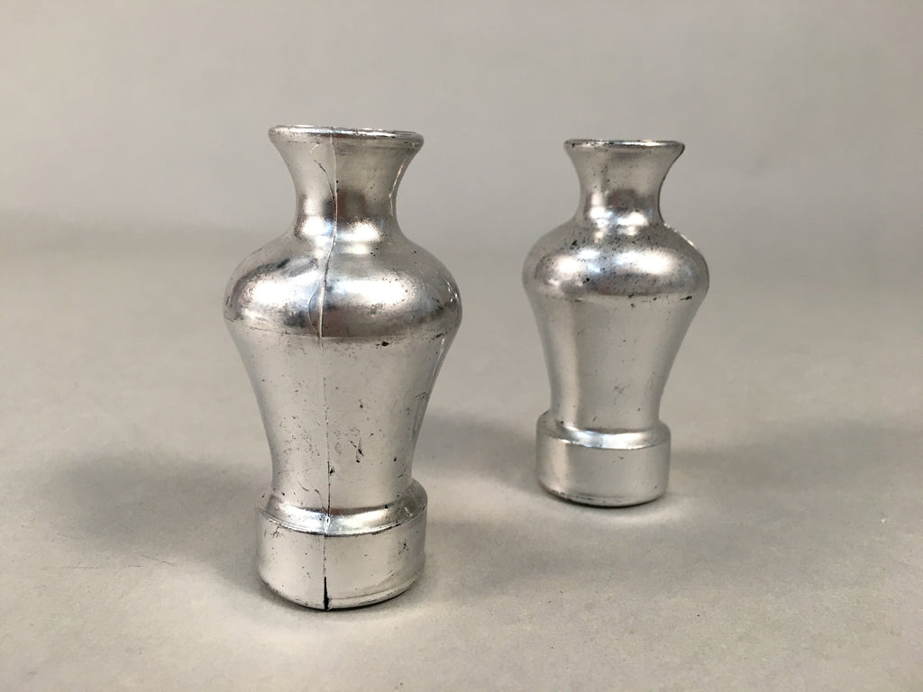 Japanese Hina Doll Vtg Flower Stand Accessory Sake Bottle Silver ID365