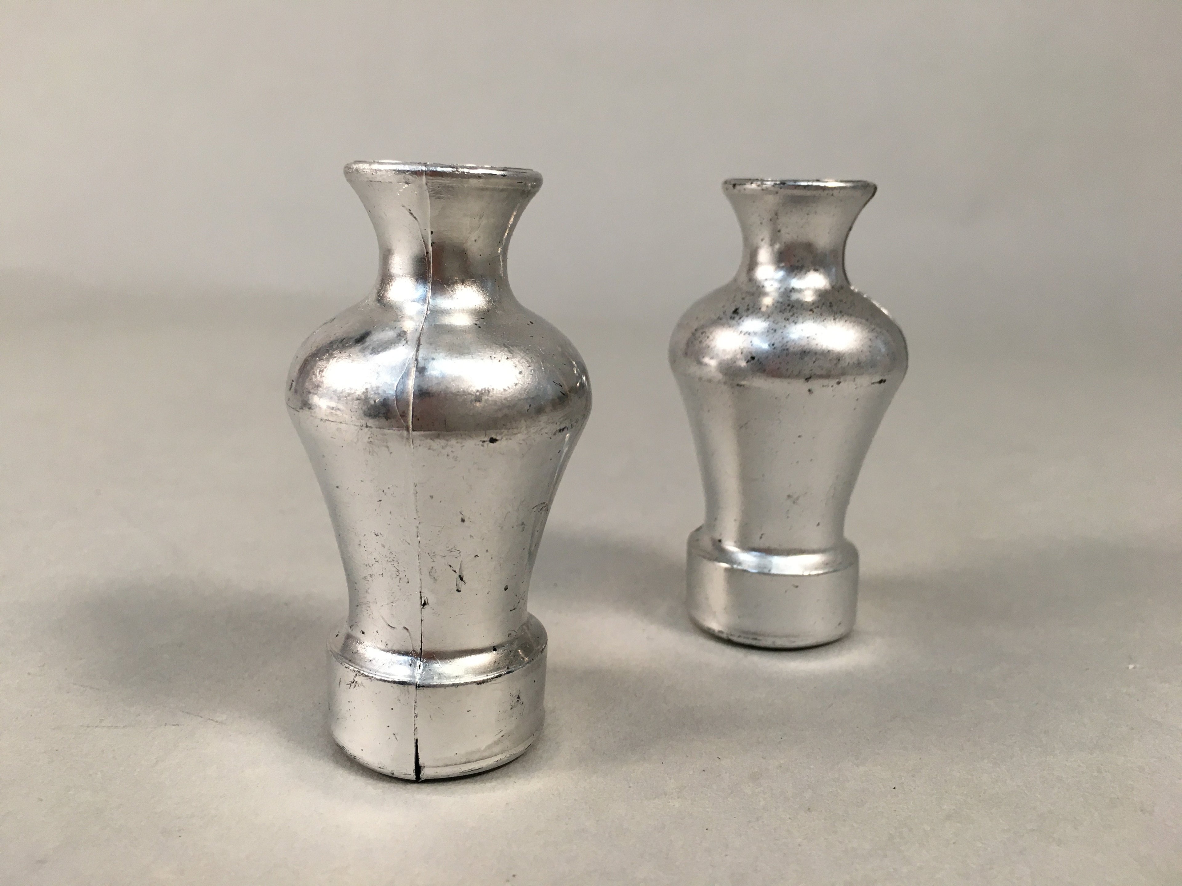 Japanese Hina Doll Vtg Flower Stand Accessory Sake Bottle Silver ID365