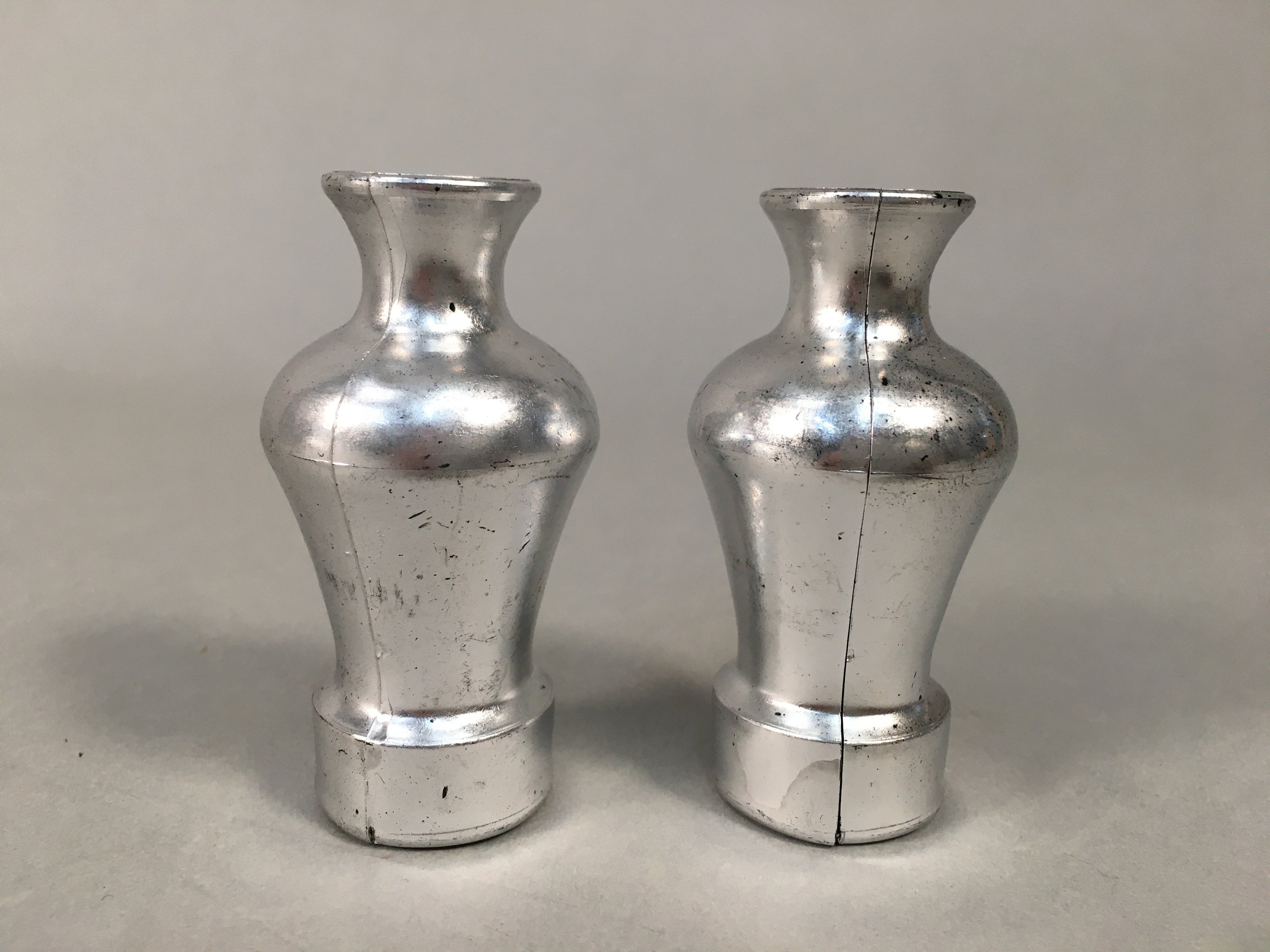 Japanese Hina Doll Vtg Flower Stand Accessory Sake Bottle Silver ID365