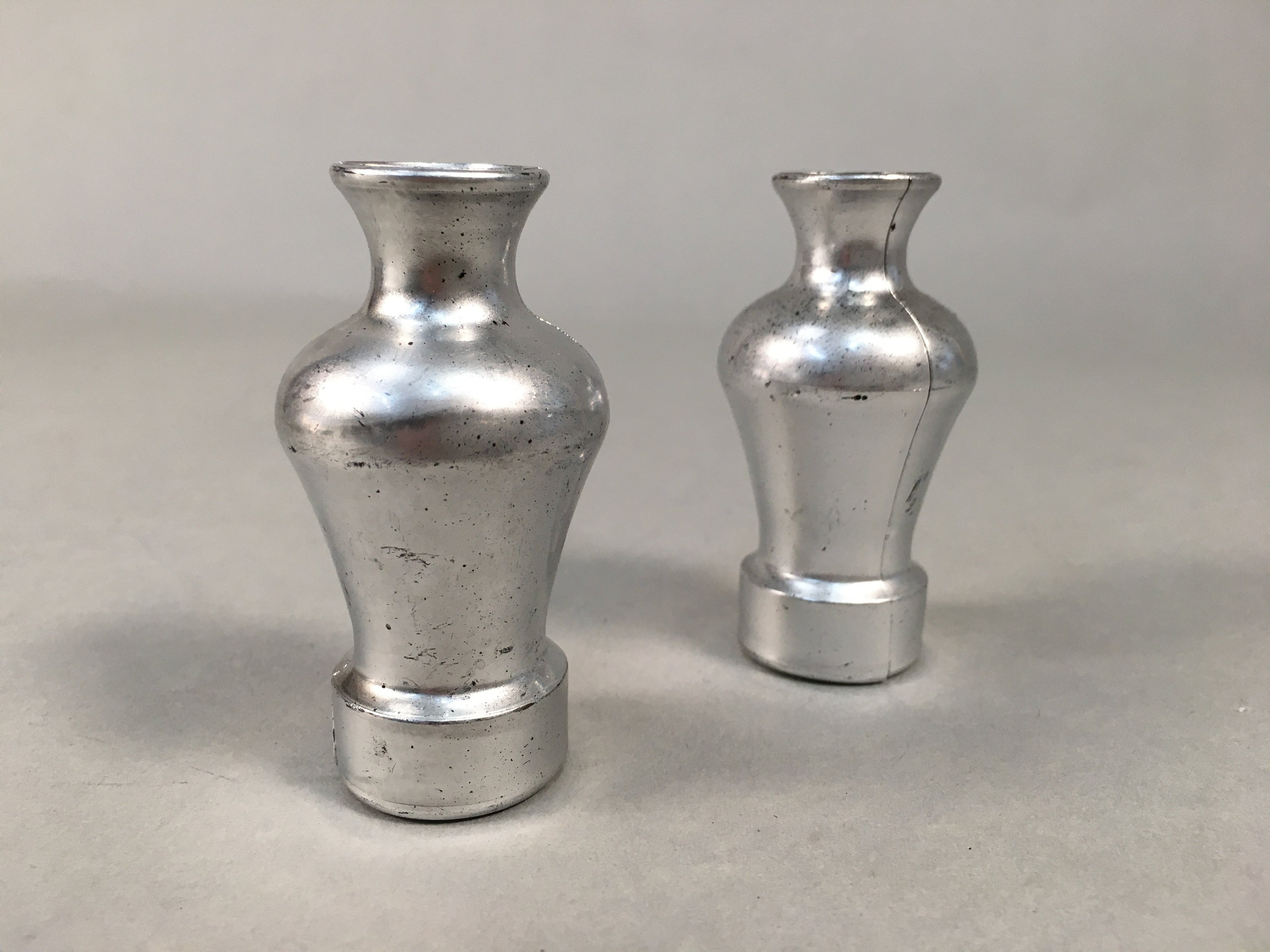 Japanese Hina Doll Vtg Flower Stand Accessory Sake Bottle Silver ID365