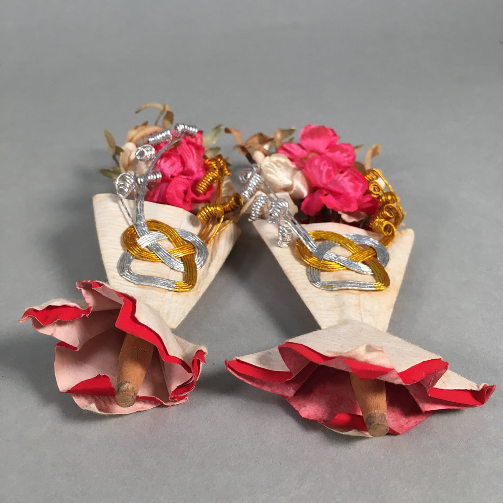 Japanese Hina Doll Vtg Flower Stand Plum Blossom Accessory Sake Bottle ID309