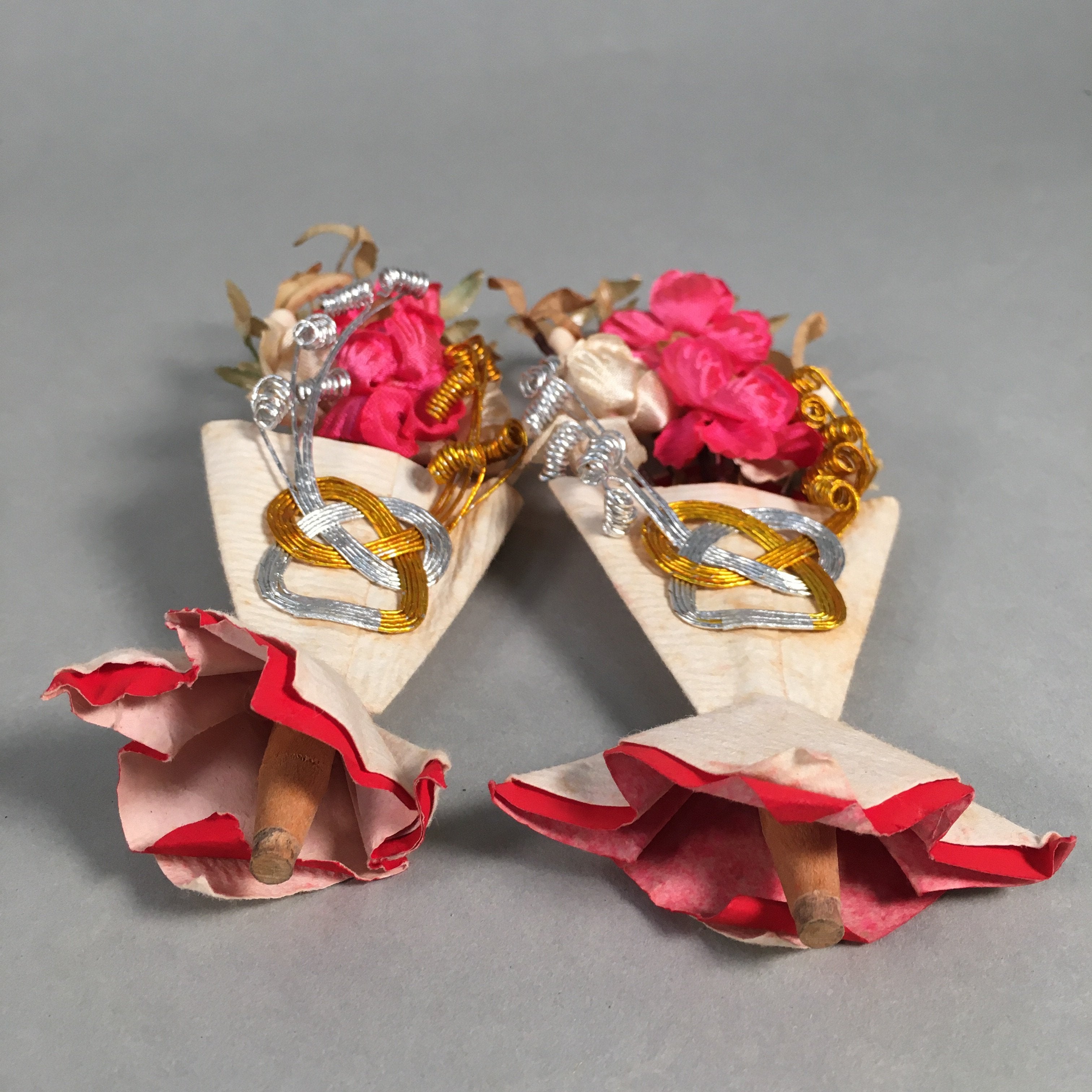 Japanese Hina Doll Vtg Flower Stand Plum Blossom Accessory Sake Bottle ID309