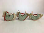 Japanese Hina Doll Vtg Three servants 3 dolls Set Girls Day Kimono Wood Stand ID
