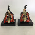 Japanese Hina Doll Vtg Two Ministers set Girls Day Kimono Man Wood Stand ID391