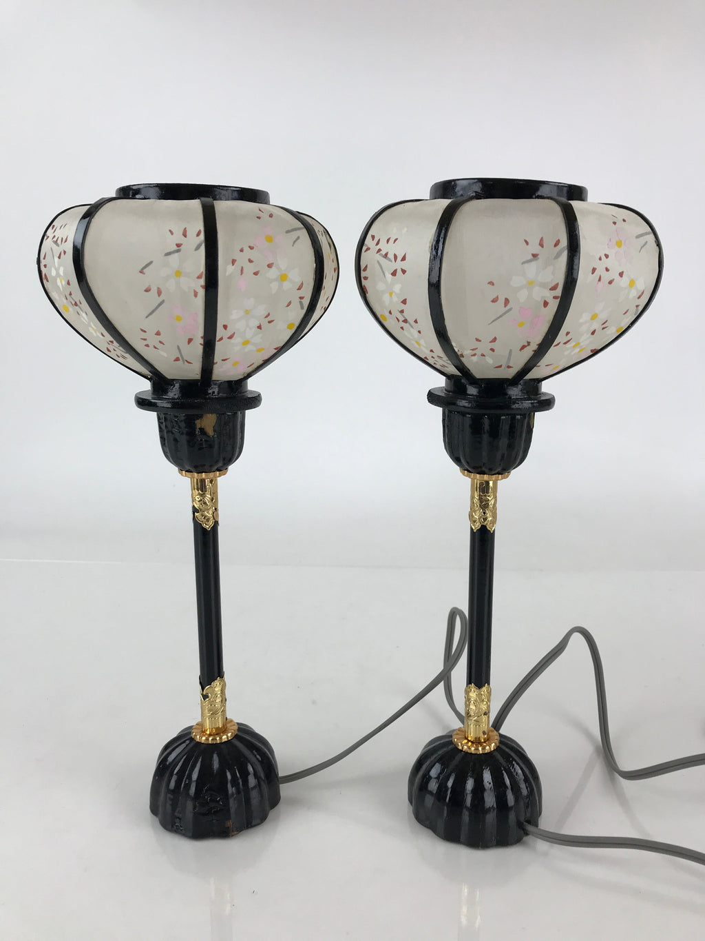 Japanese Hina Doll furniture Electric Lantern Vtg Bonbori Cherry Blossom ID482