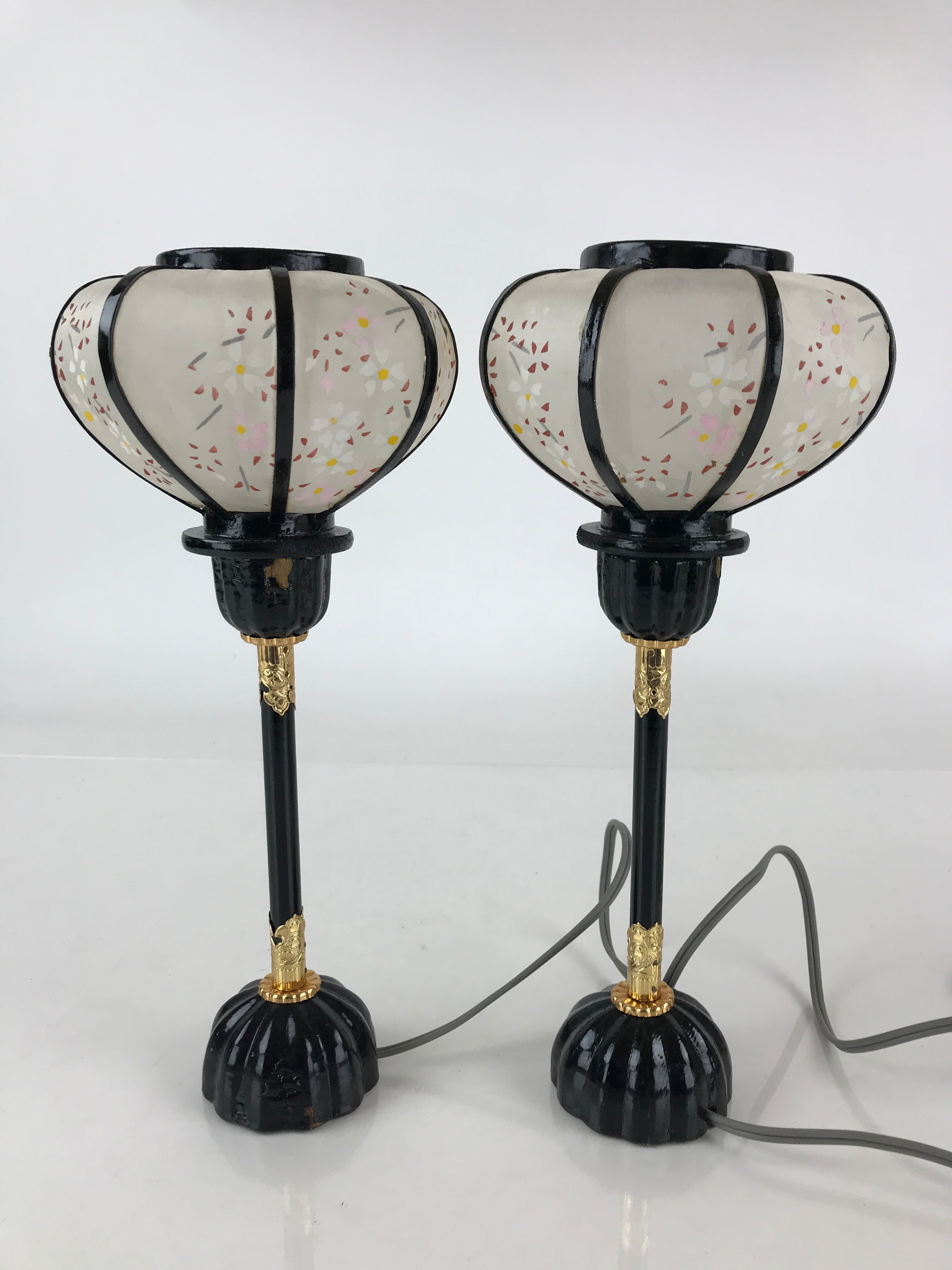 Japanese Hina Doll furniture Electric Lantern Vtg Bonbori Cherry Blossom ID482
