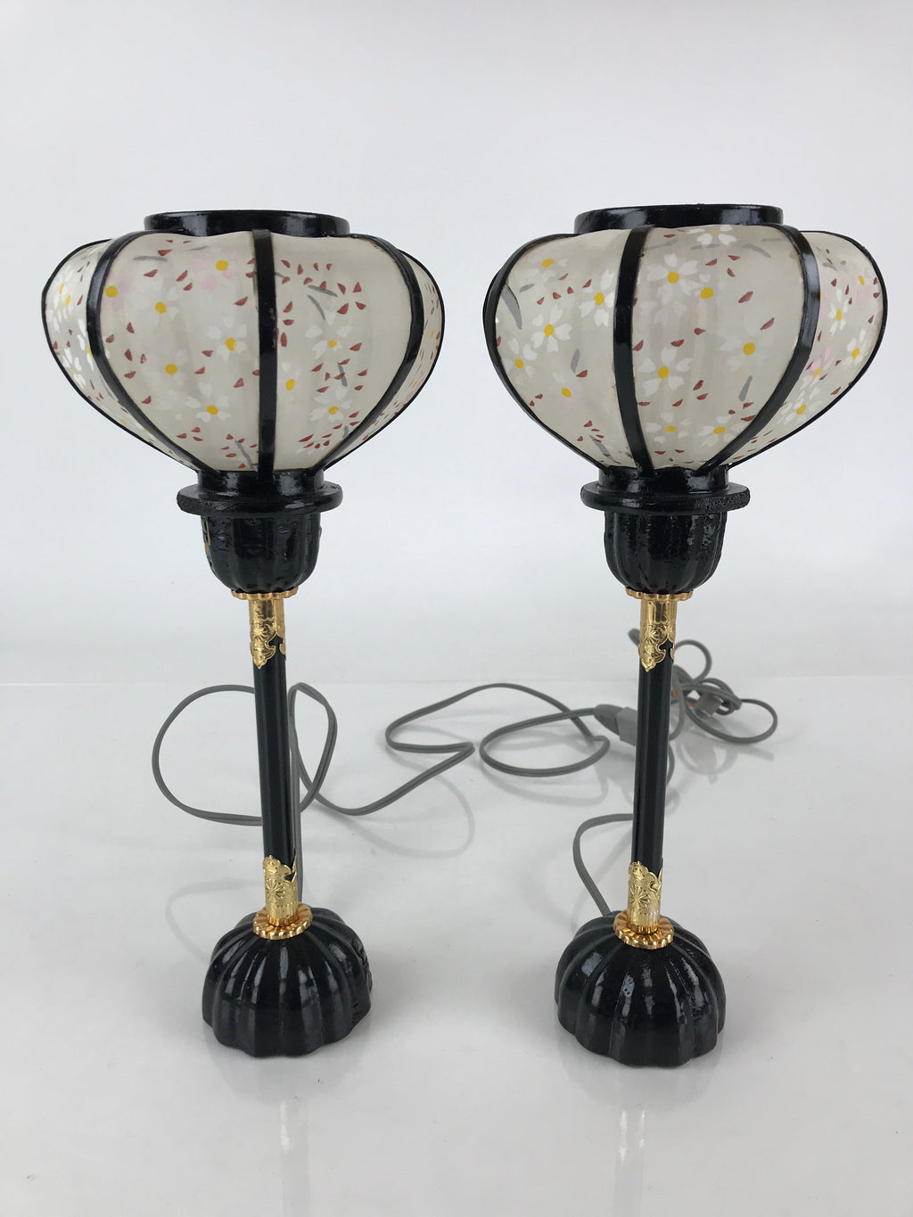 Japanese Hina Doll furniture Electric Lantern Vtg Bonbori Cherry Blossom ID482