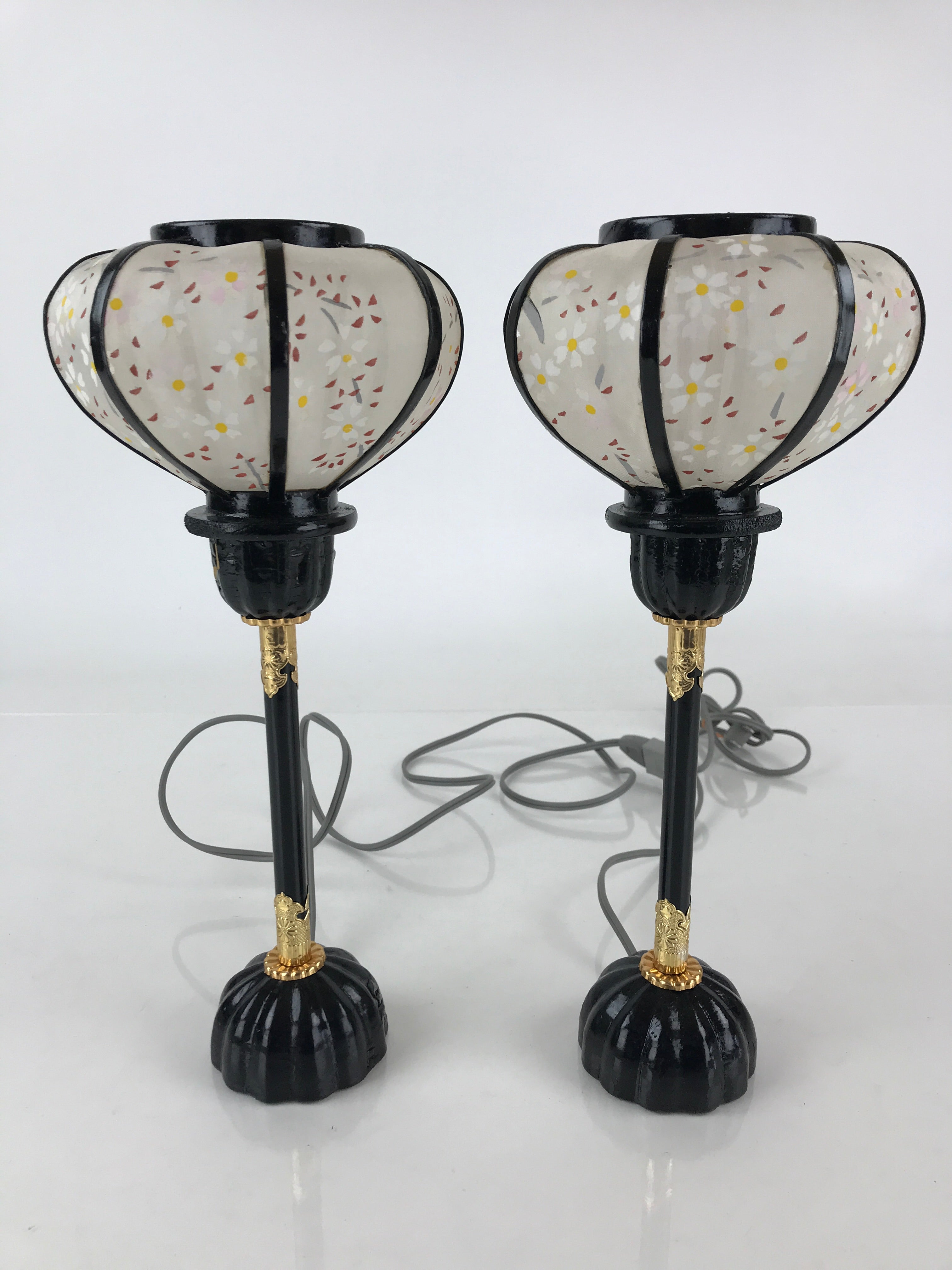 Japanese Hina Doll furniture Electric Lantern Vtg Bonbori Cherry Blossom ID482