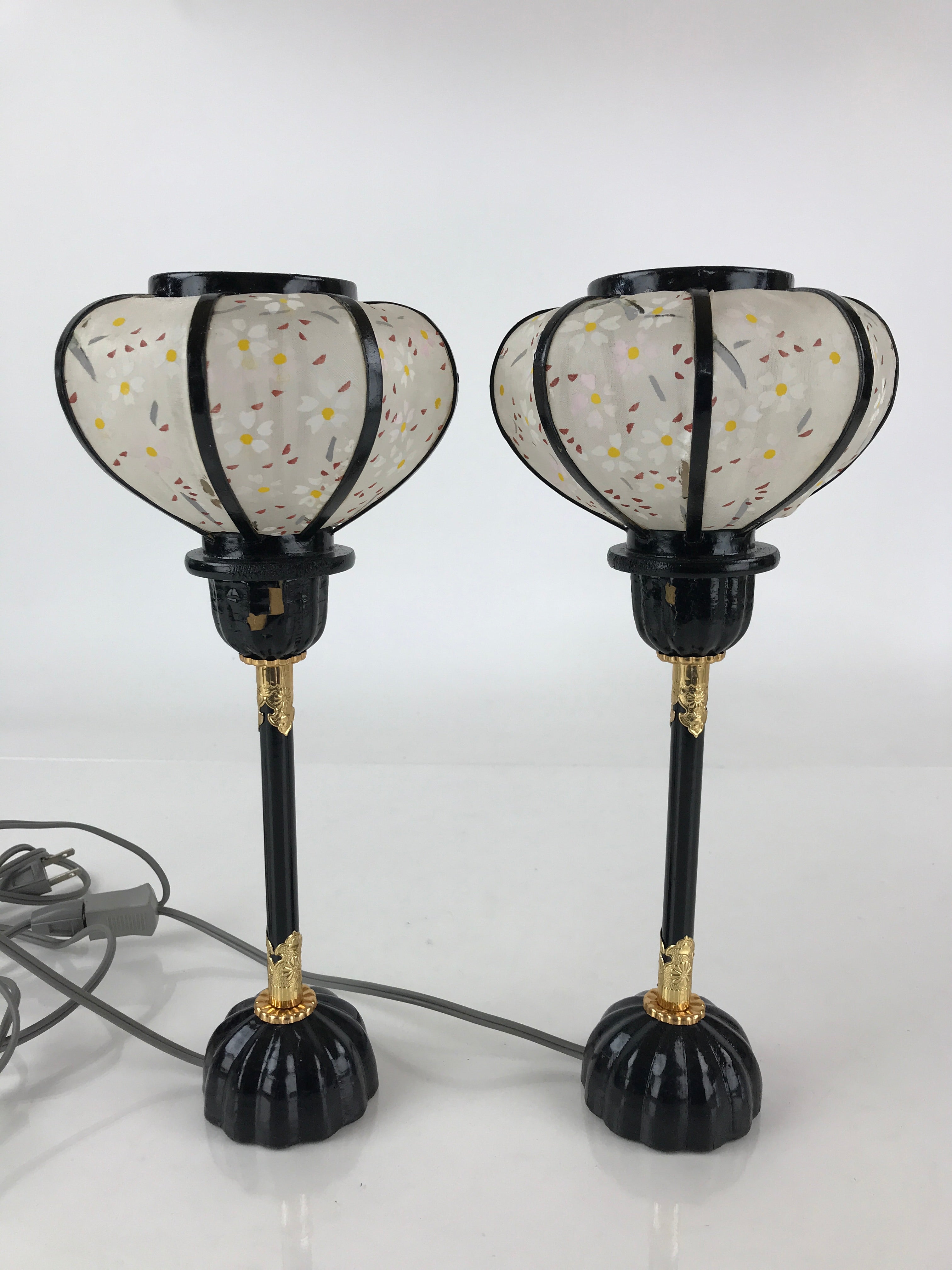 Japanese Hina Doll furniture Electric Lantern Vtg Bonbori Cherry Blossom ID482