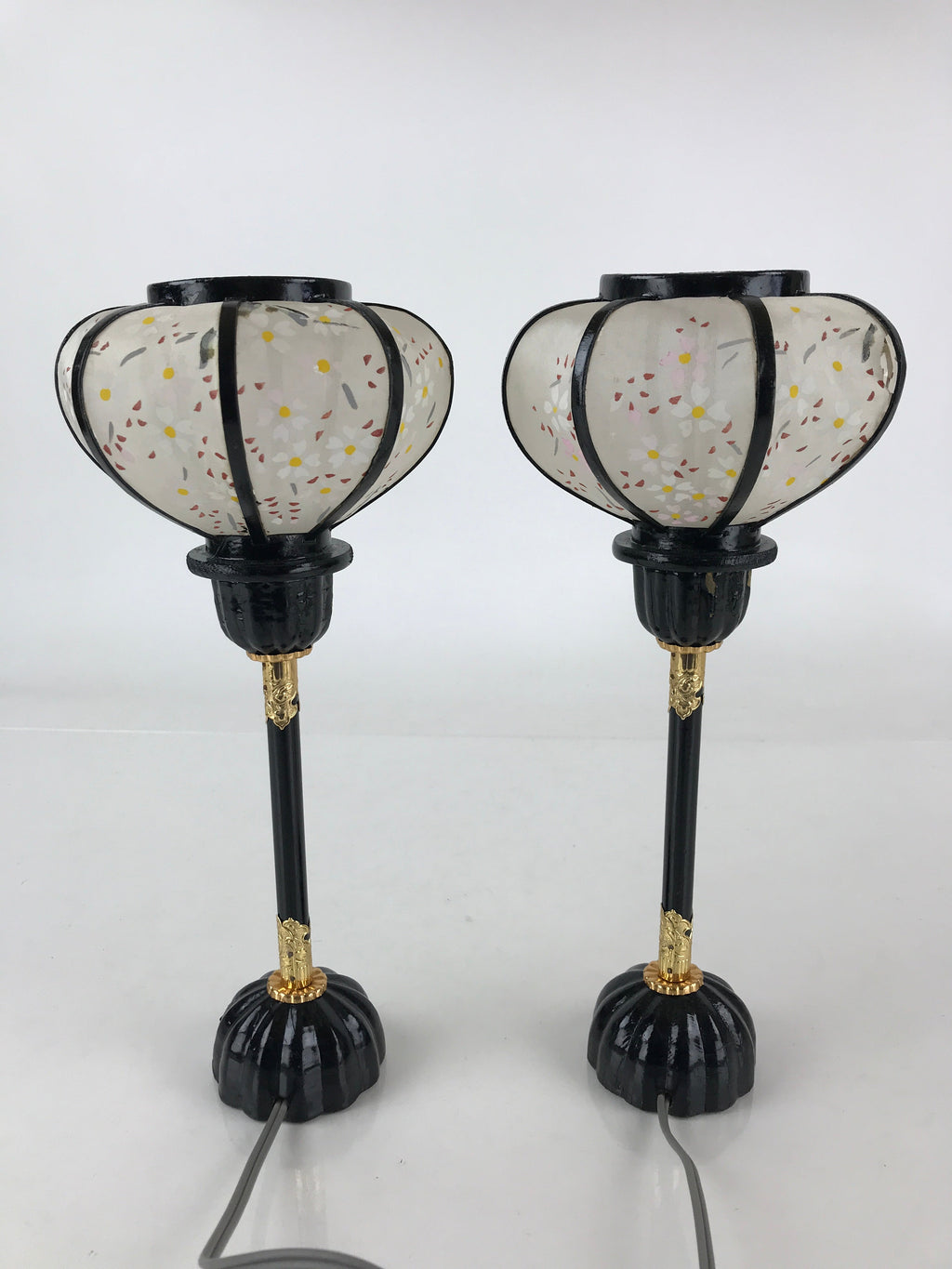 Japanese Hina Doll furniture Electric Lantern Vtg Bonbori Cherry Blossom ID482